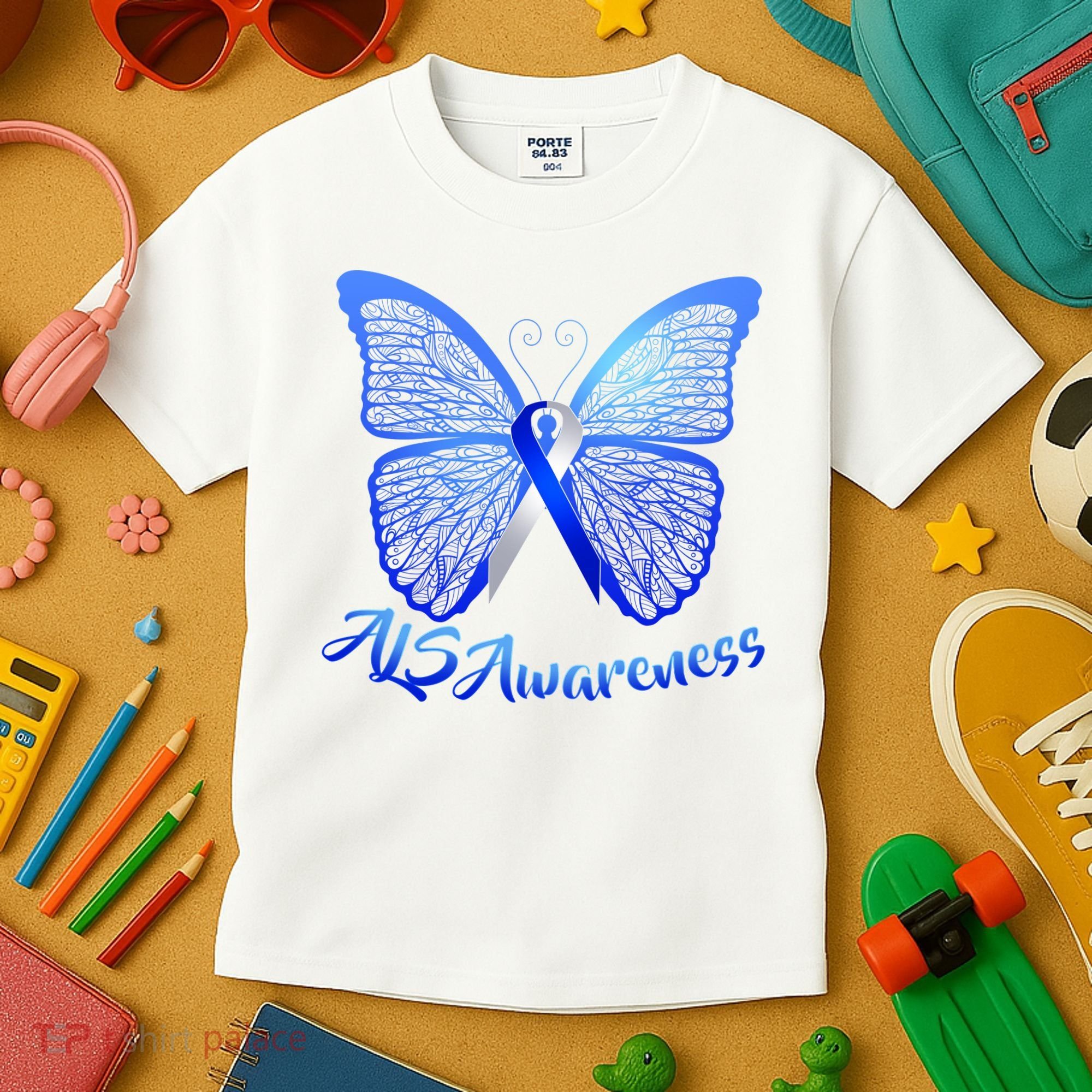 ALS Awareness Butterfly Kids T-Shirt