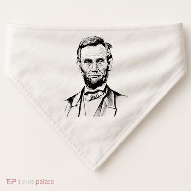 Abraham Lincoln Sketch USA-Made Doggie Bandana