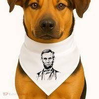 Abraham Lincoln Sketch USA-Made Doggie Bandana thumb 1