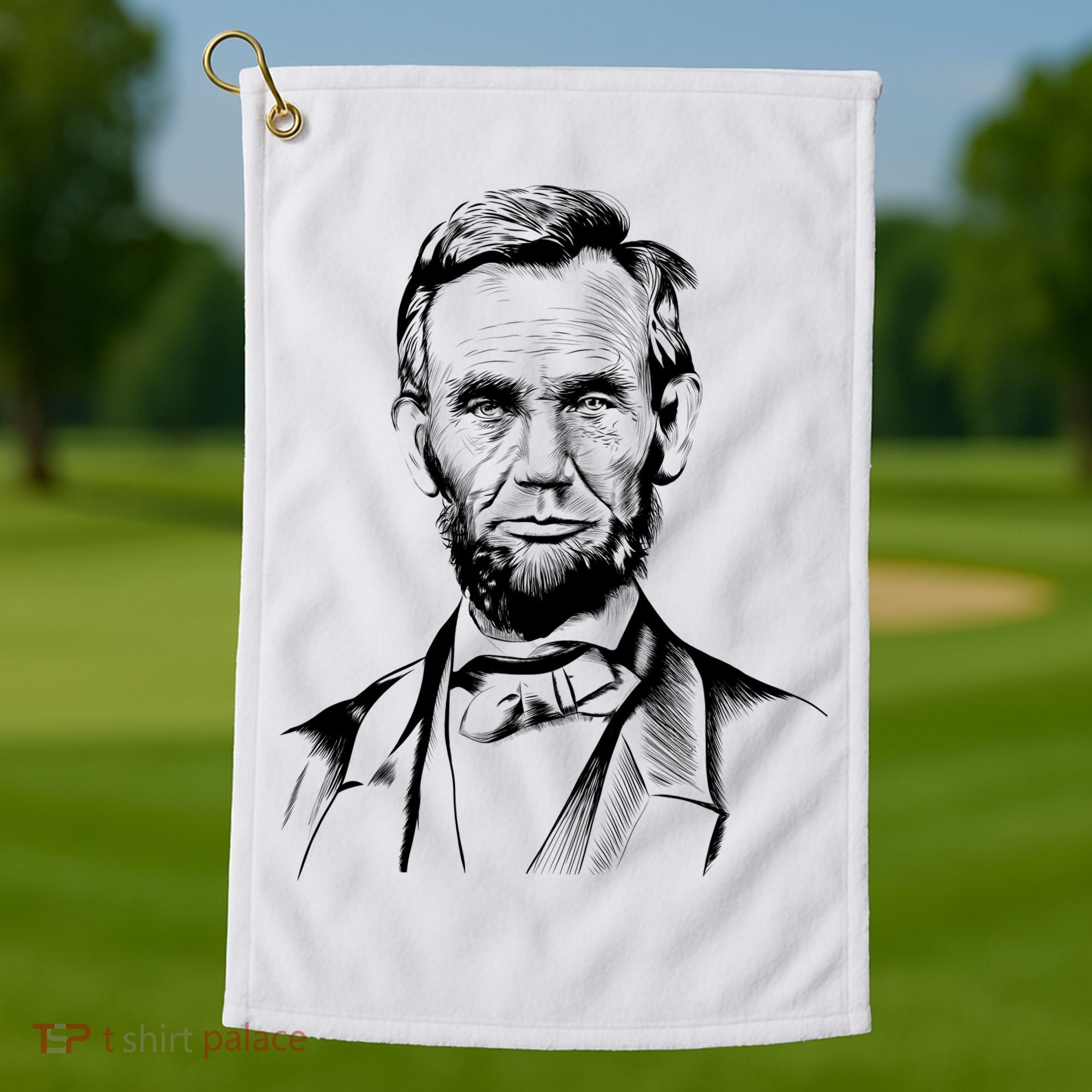 Abraham Lincoln Sketch Golf Towel