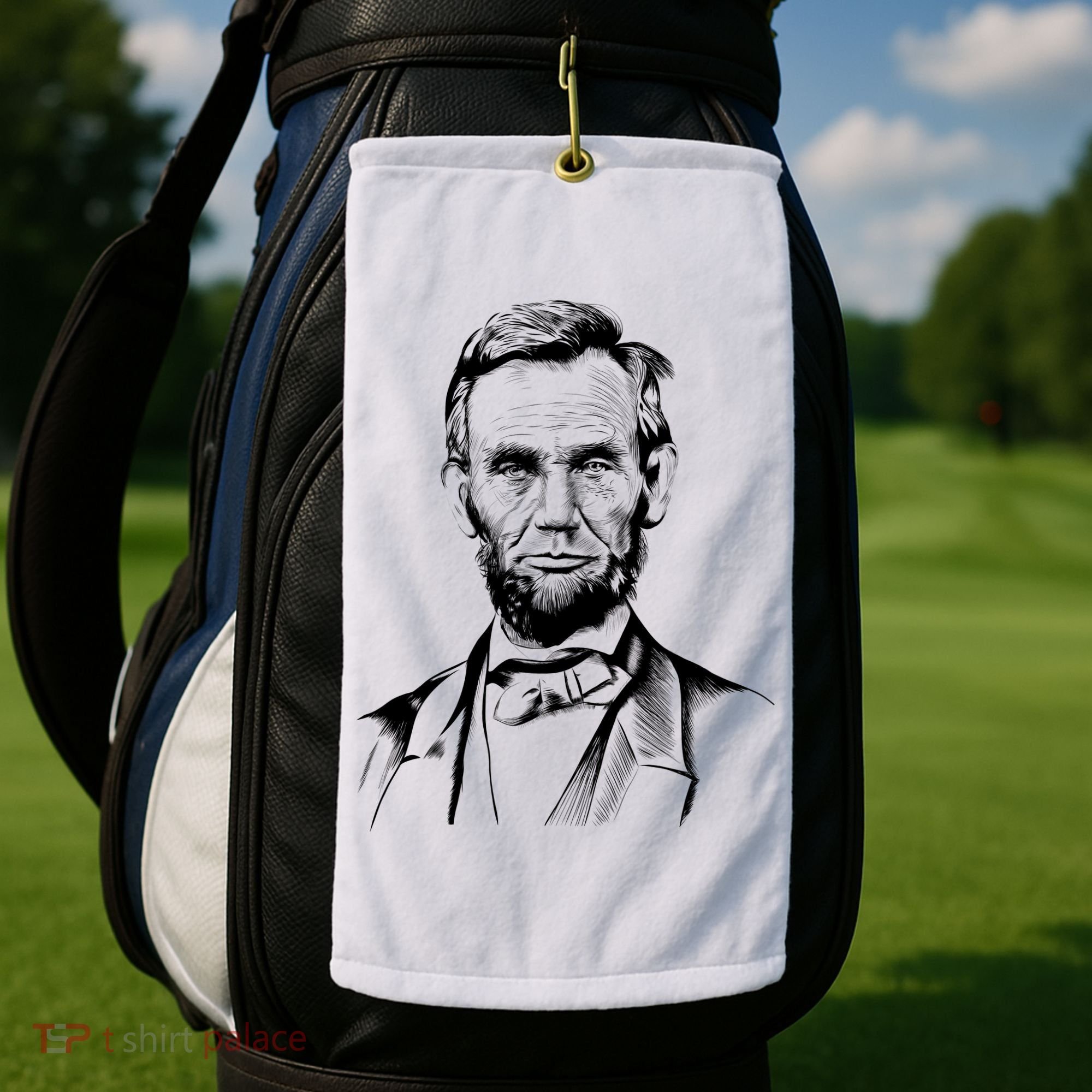 Abraham Lincoln Sketch Golf Towel