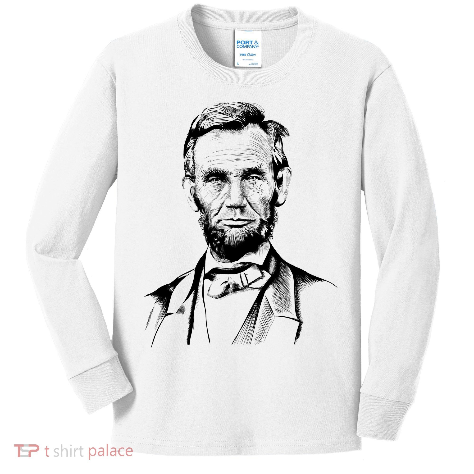 Abraham Lincoln Sketch Kids Long Sleeve Shirt