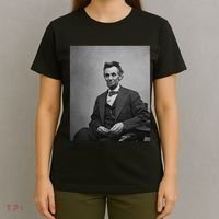 Abraham Lincoln Seated And Holding His Spectacles And A Pencil On Feb 1865 T-Shirt thumb 4
