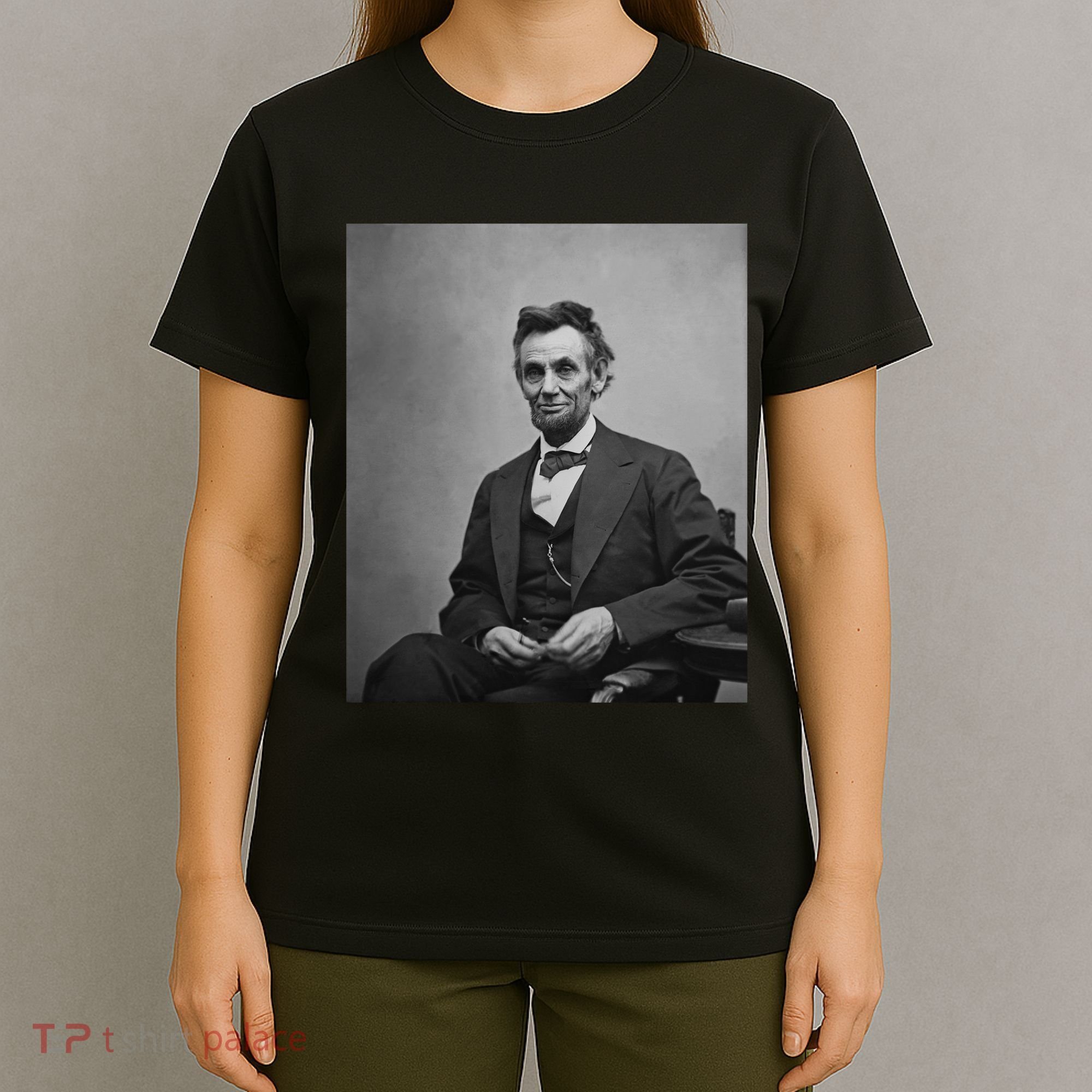 Abraham Lincoln Seated And Holding His Spectacles And A Pencil On Feb 1865 T-Shirt