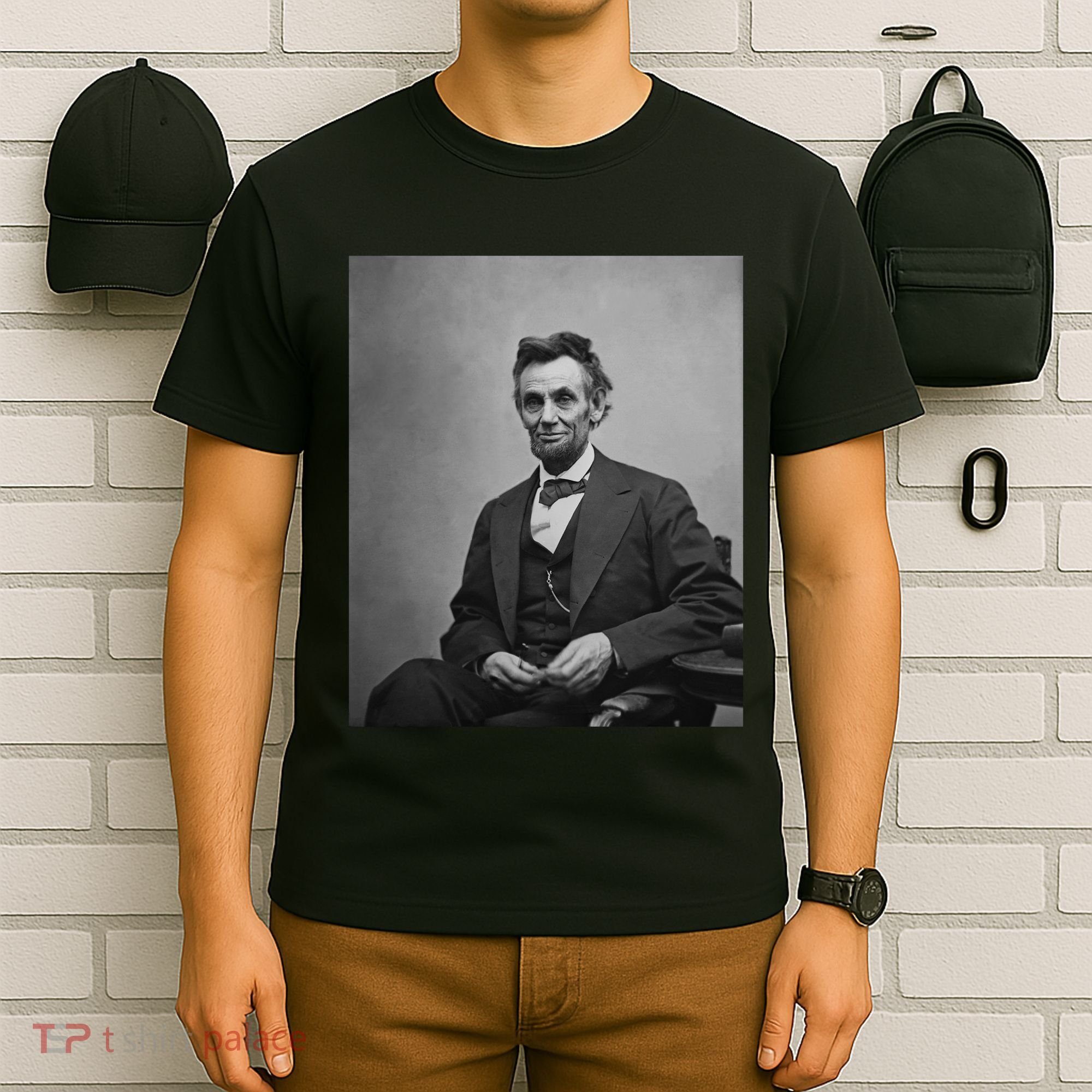 Abraham Lincoln Seated And Holding His Spectacles And A Pencil On Feb 1865 T-Shirt
