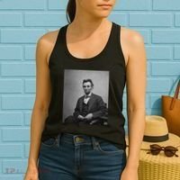Abraham Lincoln Seated And Holding His Spectacles And A Pencil On Feb 1865 Women's Tank Top thumb 2