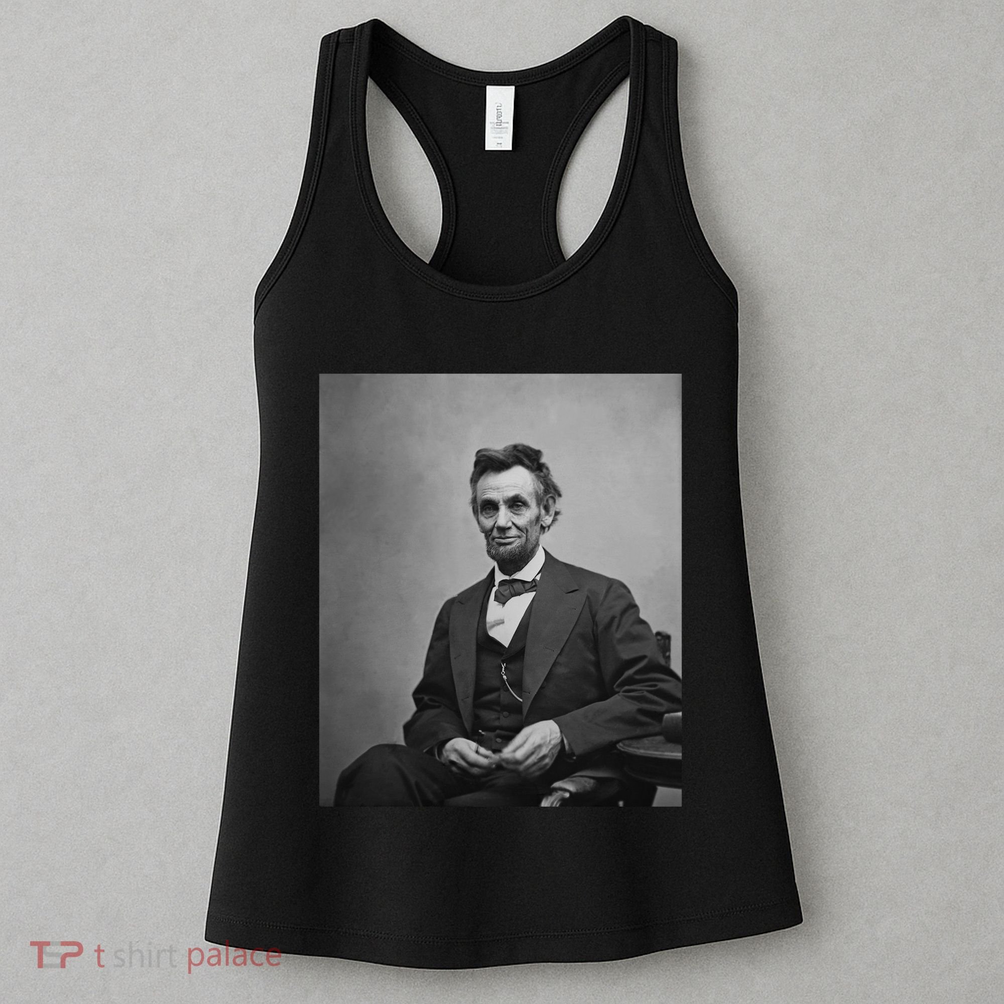 Abraham Lincoln Seated And Holding His Spectacles And A Pencil On Feb 1865 Women's Tank Top