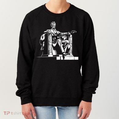 Abraham Lincoln Statue Playing Electric Guitar Funny Women's Sweatshirt