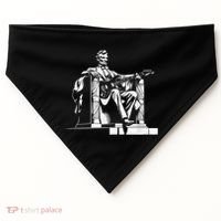 Abraham Lincoln Statue Playing Electric Guitar Funny USA-Made Doggie Bandana thumb 0