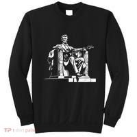 Abraham Lincoln Statue Playing Electric Guitar Funny Sweatshirt thumb 0