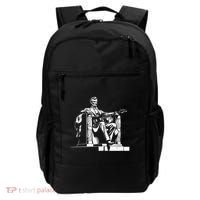 Abraham Lincoln Statue Playing Electric Guitar Funny Backpack thumb 0
