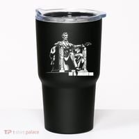 Abraham Lincoln Statue Playing Electric Guitar Funny Tumbler thumb 0