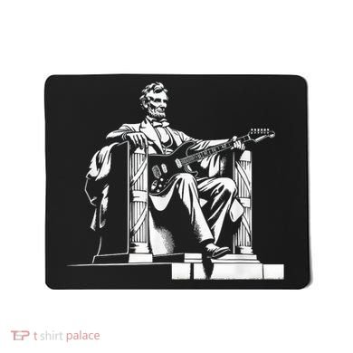 Abraham Lincoln Statue Playing Electric Guitar Funny Mousepad