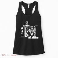 Abraham Lincoln Statue Playing Electric Guitar Funny Women's Tank Top thumb 0