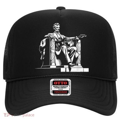 Abraham Lincoln Statue Playing Electric Guitar Funny Hat