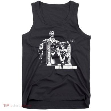 Abraham Lincoln Statue Playing Electric Guitar Funny Tank Top