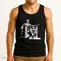 Abraham Lincoln Statue Playing Electric Guitar Funny Tank Top thumb 3