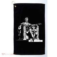 Abraham Lincoln Statue Playing Electric Guitar Funny Golf Towel thumb 0