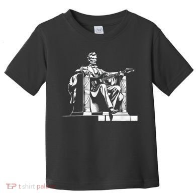Abraham Lincoln Statue Playing Electric Guitar Funny Toddler T-Shirt