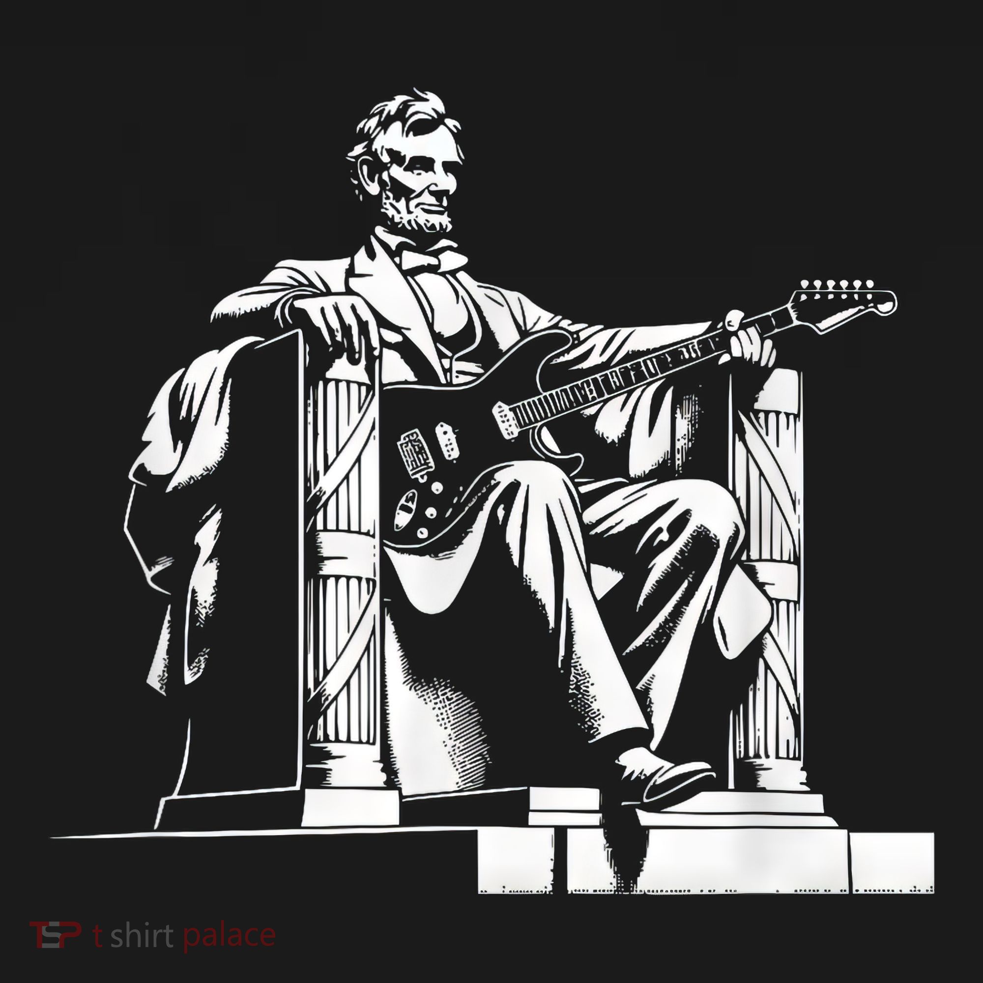 Abraham Lincoln Statue Playing Electric Guitar Funny Visor