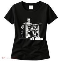 Abraham Lincoln Statue Playing Electric Guitar Funny Women's T-Shirt thumb 0