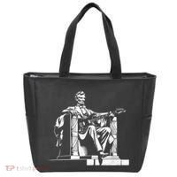 Abraham Lincoln Statue Playing Electric Guitar Funny Tote Bag thumb 0