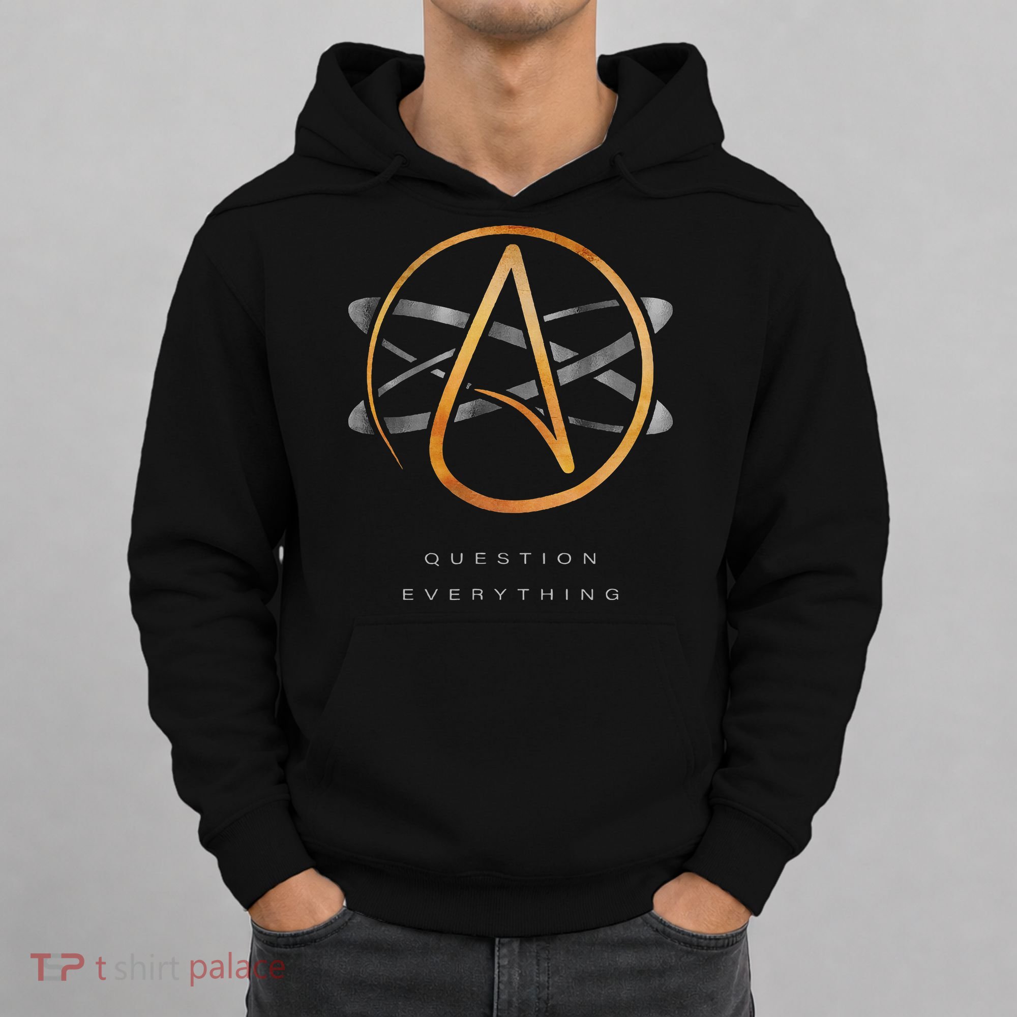 Atheist Logo Science Atom Symbol Question Everything Hoodie