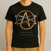 Atheist Logo Science Atom Symbol Question Everything T-Shirt thumb 3