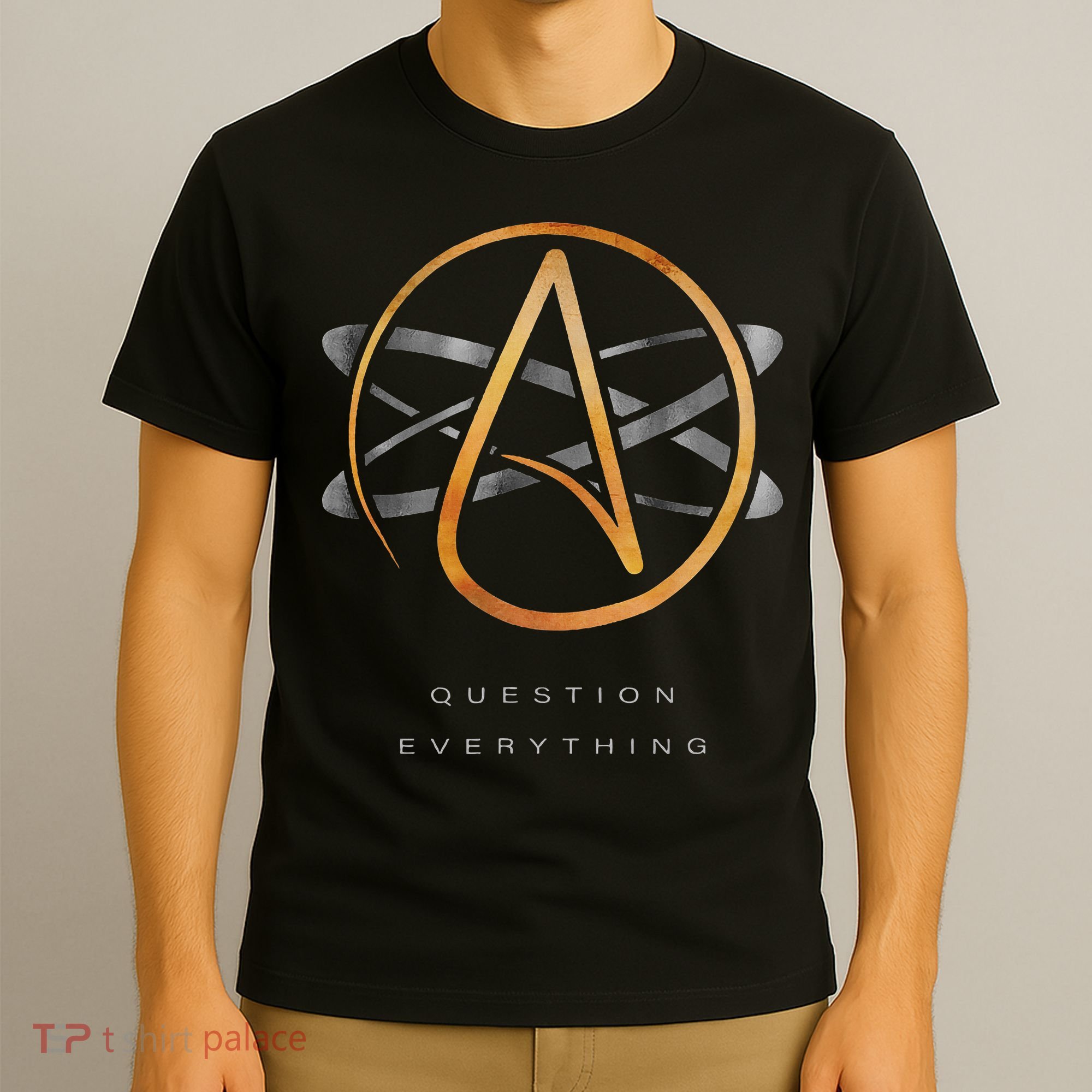 Atheist Logo Science Atom Symbol Question Everything T-Shirt