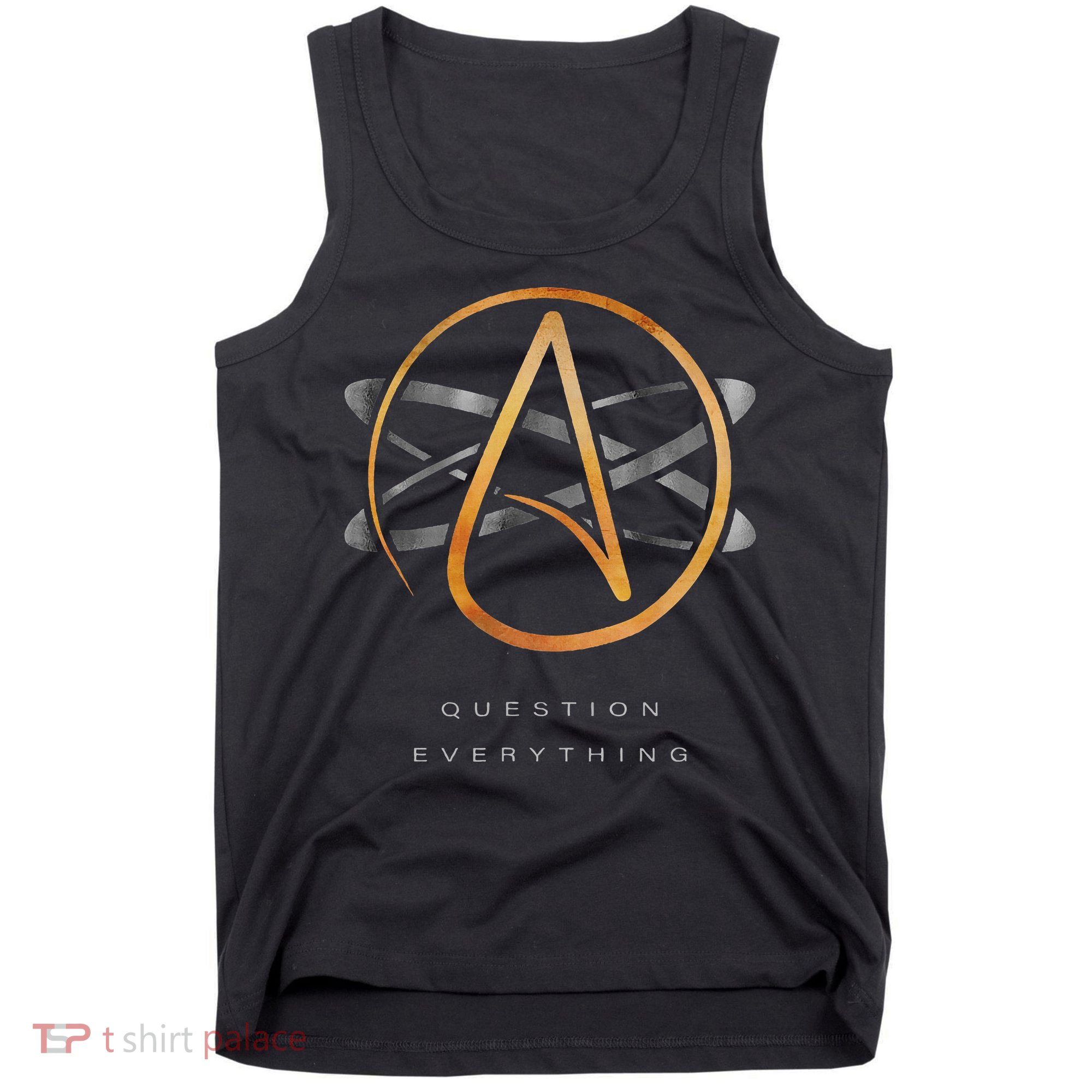 Atheist Logo Science Atom Symbol Question Everything Tank Top