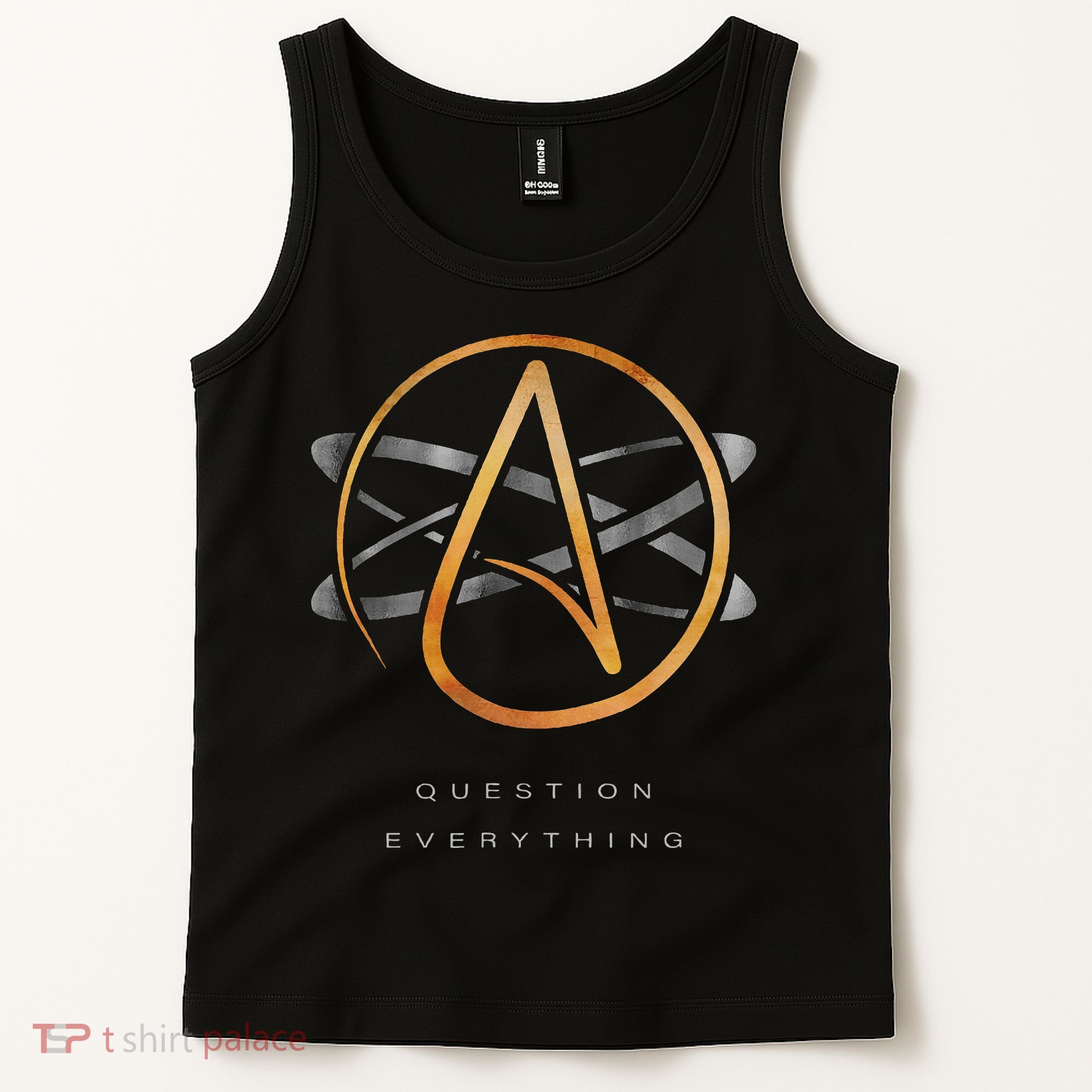 Atheist Logo Science Atom Symbol Question Everything Tank Top