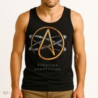Atheist Logo Science Atom Symbol Question Everything Tank Top thumb 3
