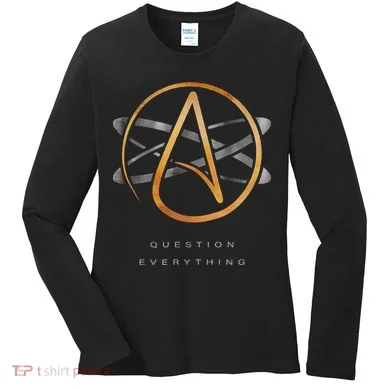 Atheist Logo Science Atom Symbol Question Everything Women's Long Sleeve Shirt