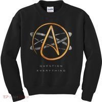 Atheist Logo Science Atom Symbol Question Everything Kids Sweatshirt thumb 0