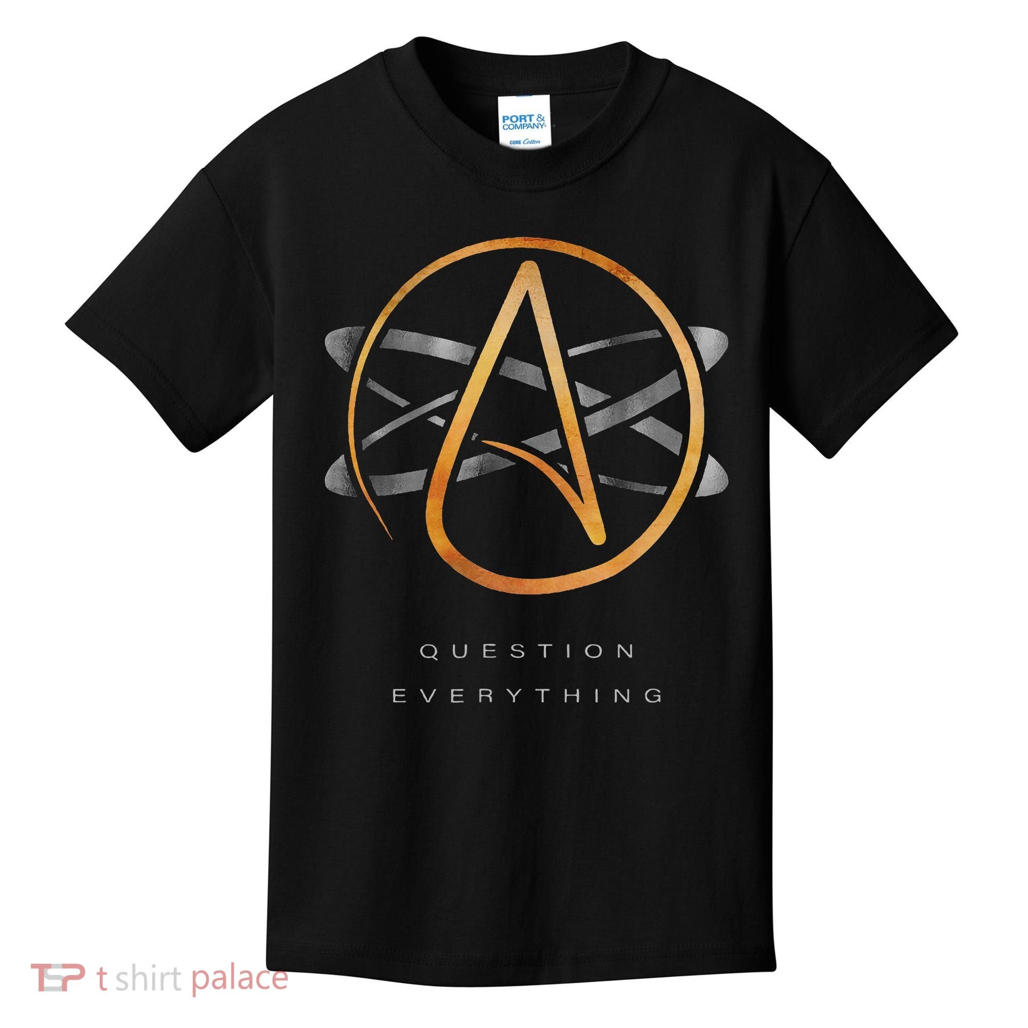 Atheist Logo Science Atom Symbol Question Everything Kids T-Shirt
