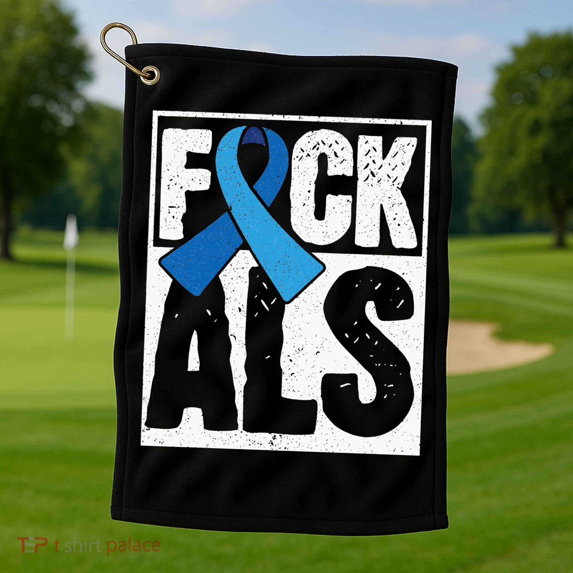 Amyotrophic Lateral Sclerosis ALS Awareness Disease Disorder Golf Towel