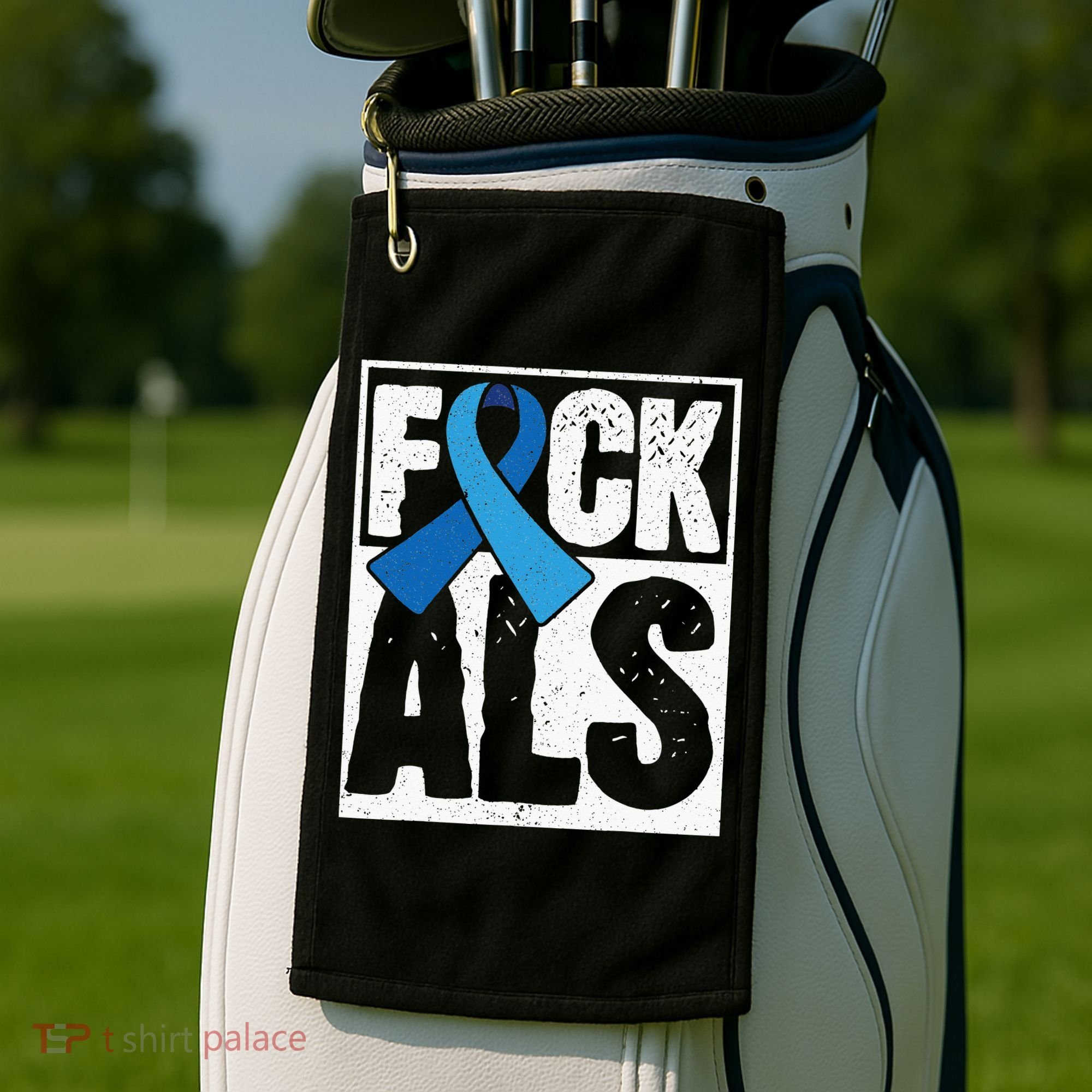 Amyotrophic Lateral Sclerosis ALS Awareness Disease Disorder Golf Towel