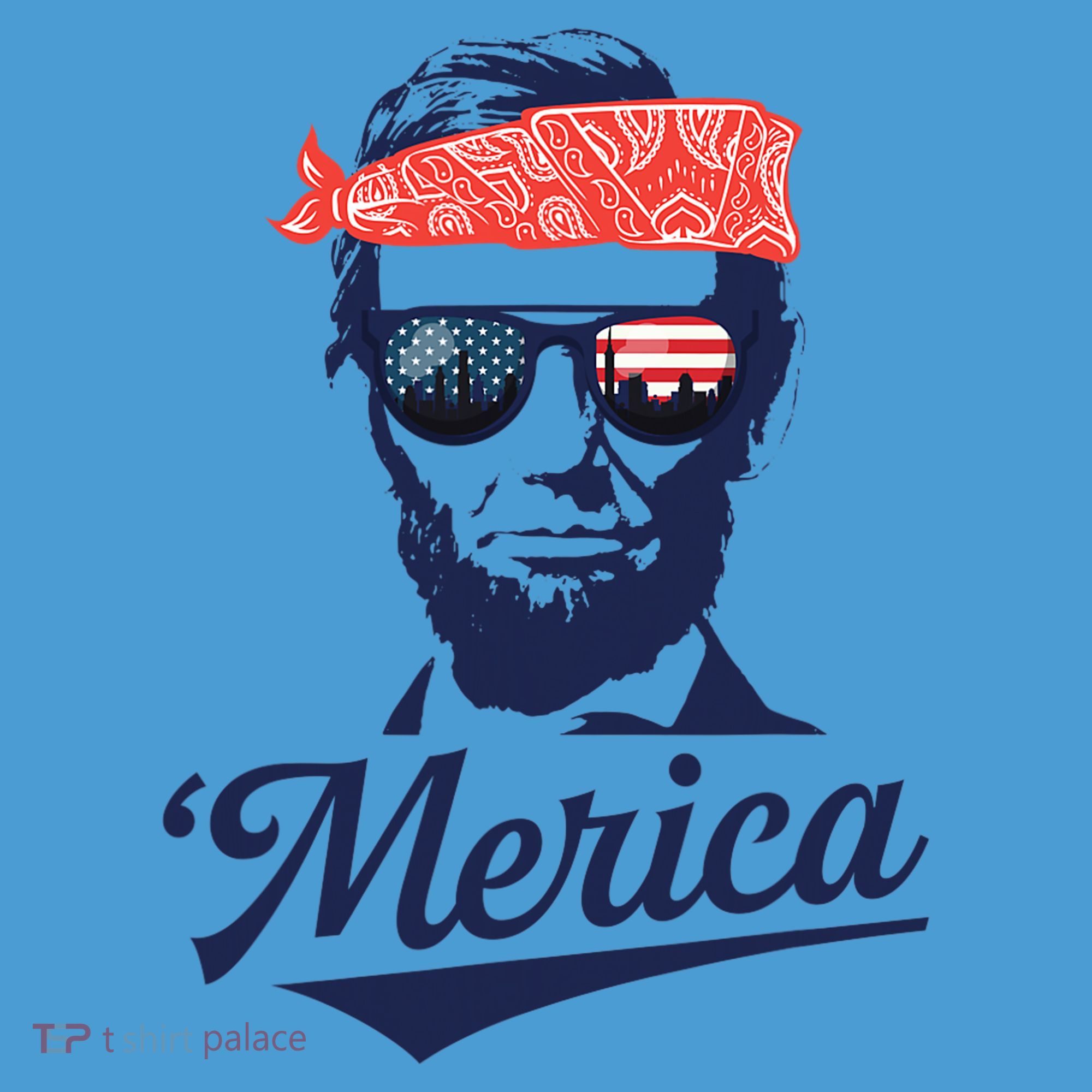 Abraham Lincoln Sunglasses Bandana Merica Tie Dye Hoodie