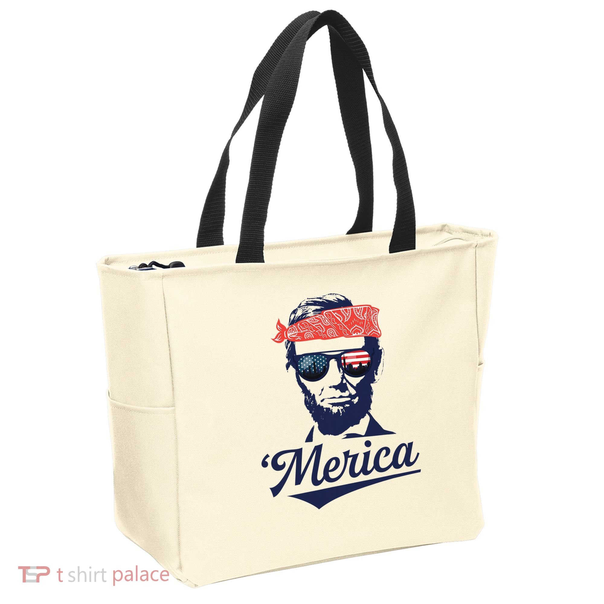 Abraham Lincoln Sunglasses Bandana Merica Tote Bag