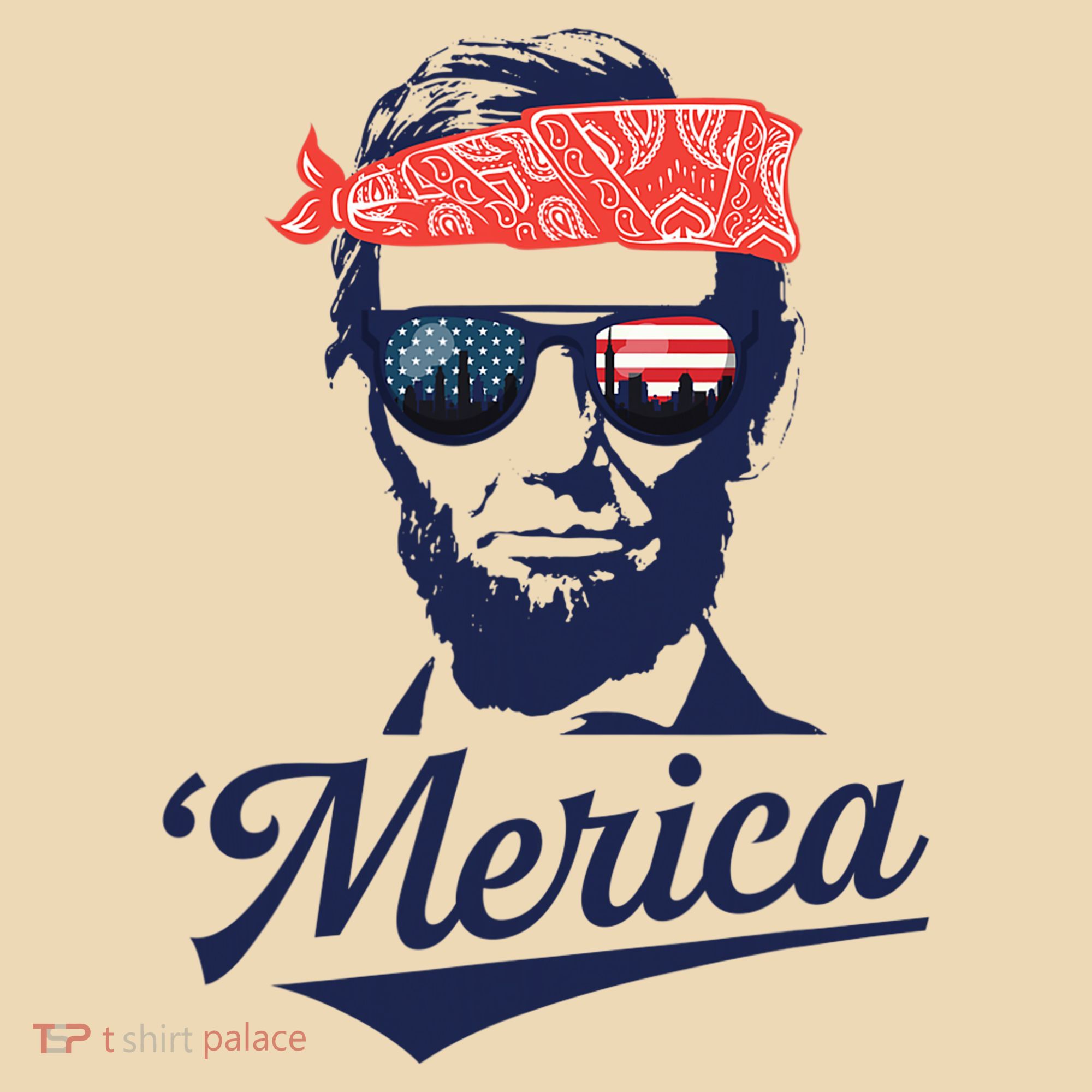 Abraham Lincoln Sunglasses Bandana Merica Tote Bag