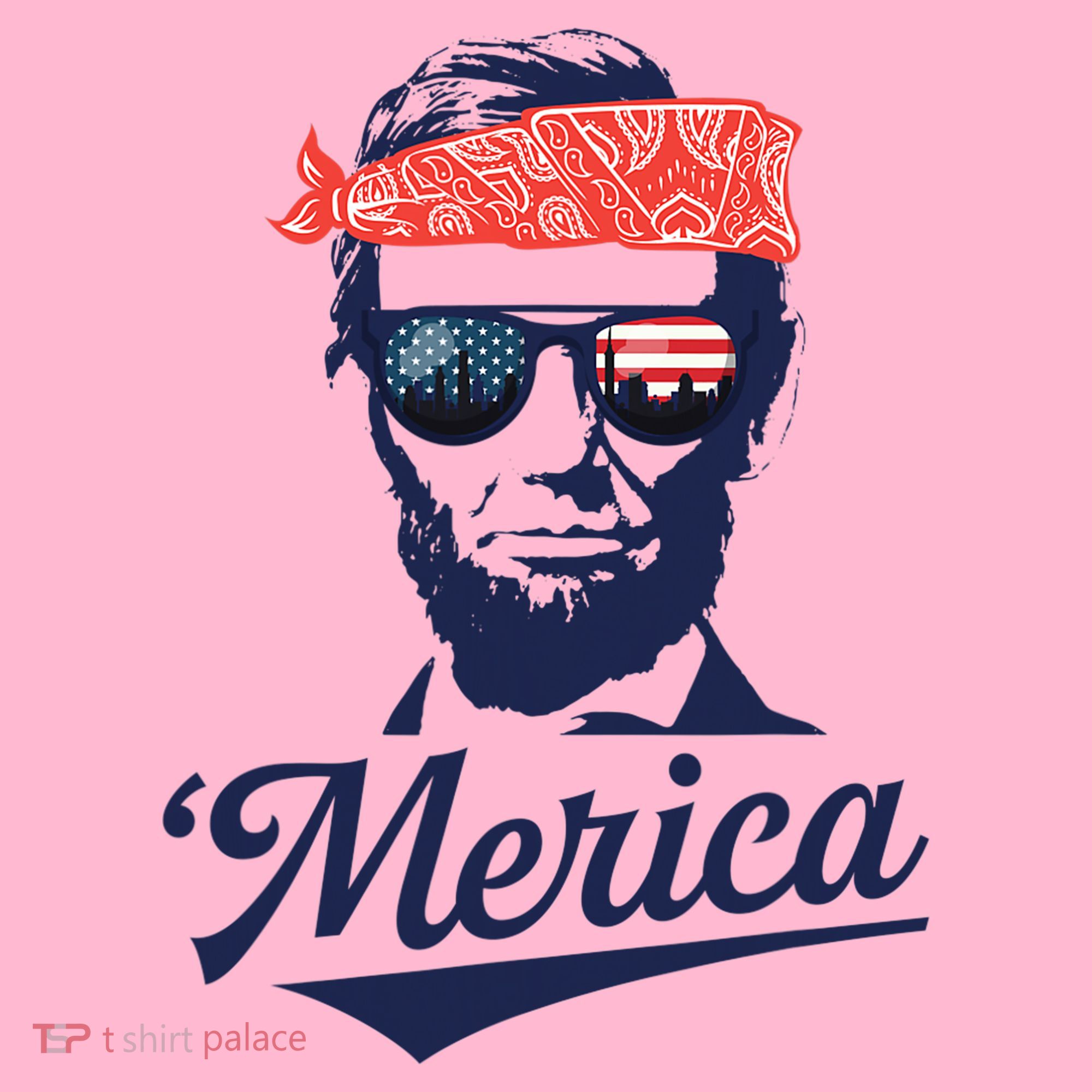 Abraham Lincoln Sunglasses Bandana Merica Long Sleeve Shirt