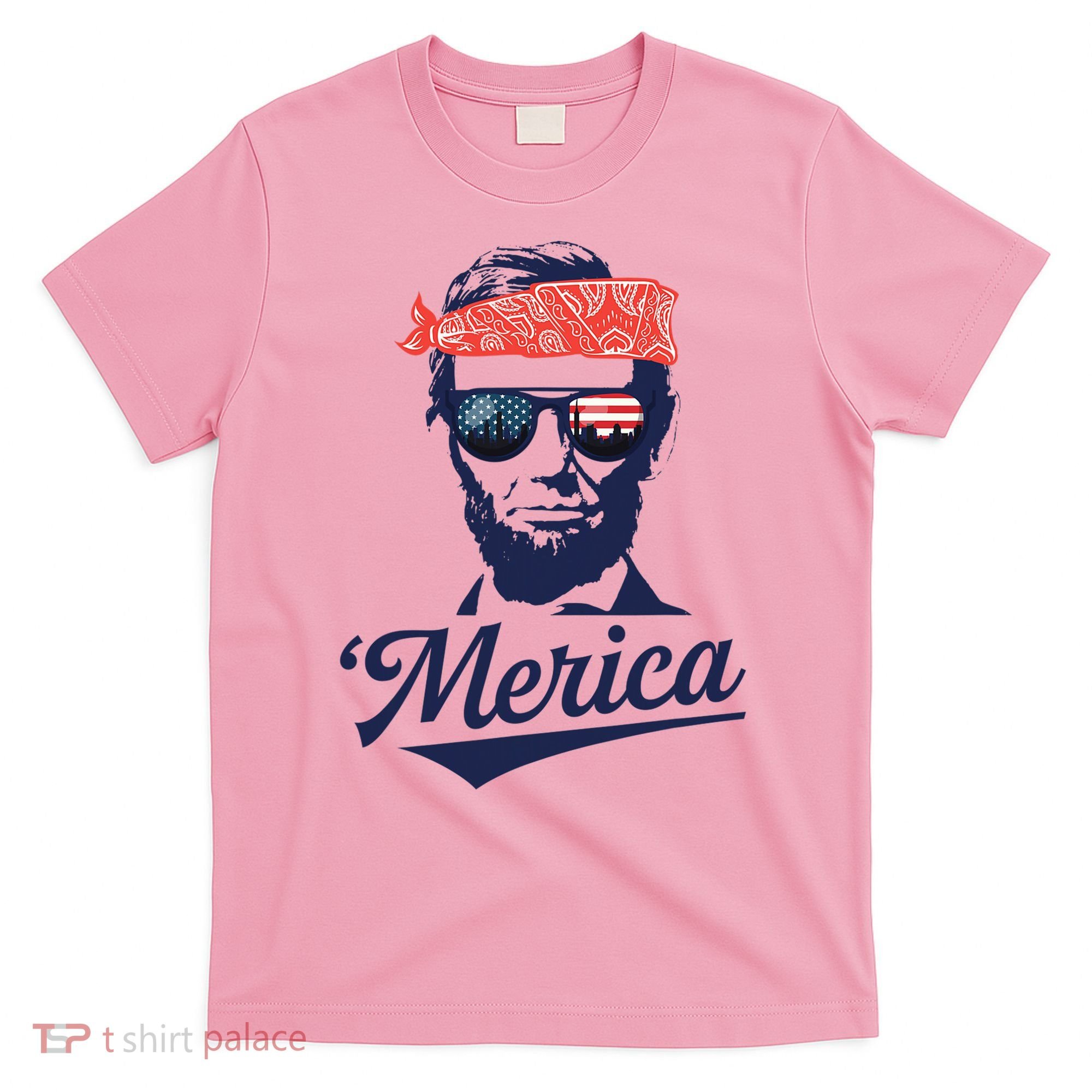 Abraham Lincoln Sunglasses Bandana Merica T-Shirt