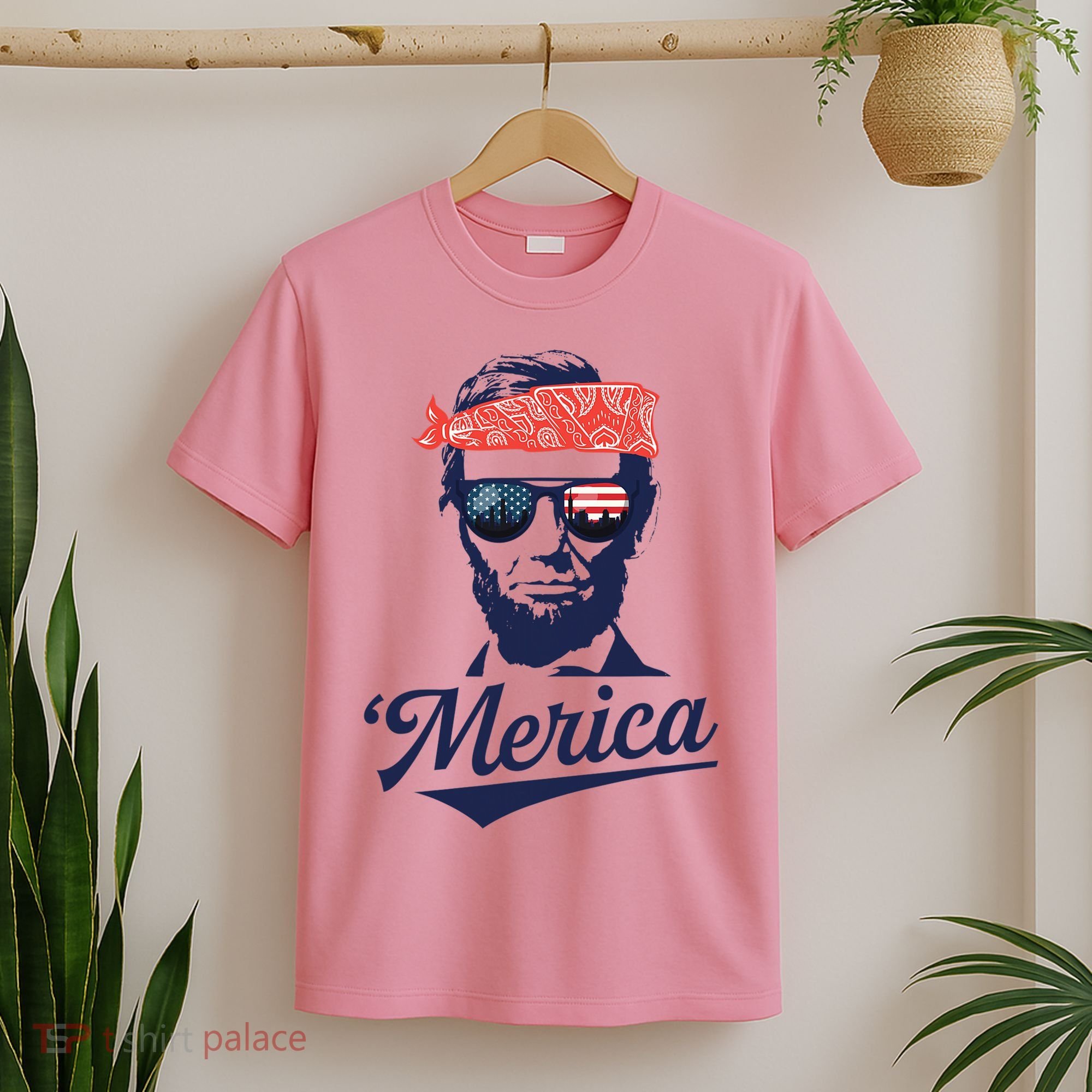 Abraham Lincoln Sunglasses Bandana Merica T-Shirt