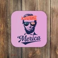 Abraham Lincoln Sunglasses Bandana Merica Coaster thumb 0