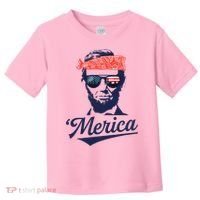Abraham Lincoln Sunglasses Bandana Merica Toddler T-Shirt thumb 0