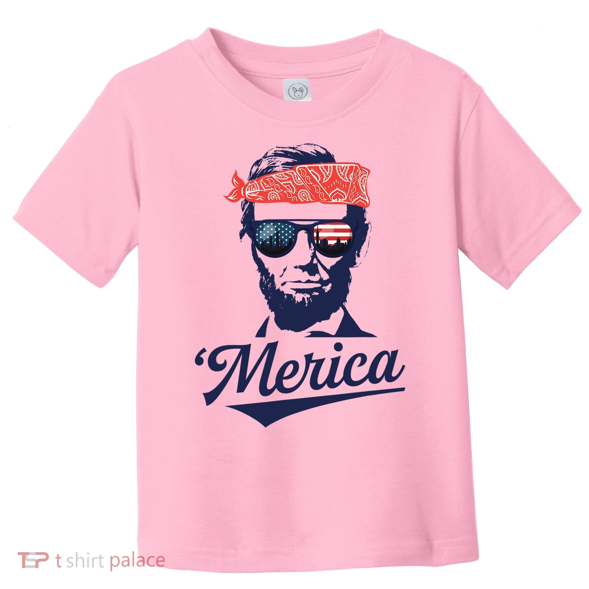 Abraham Lincoln Sunglasses Bandana Merica Toddler T-Shirt