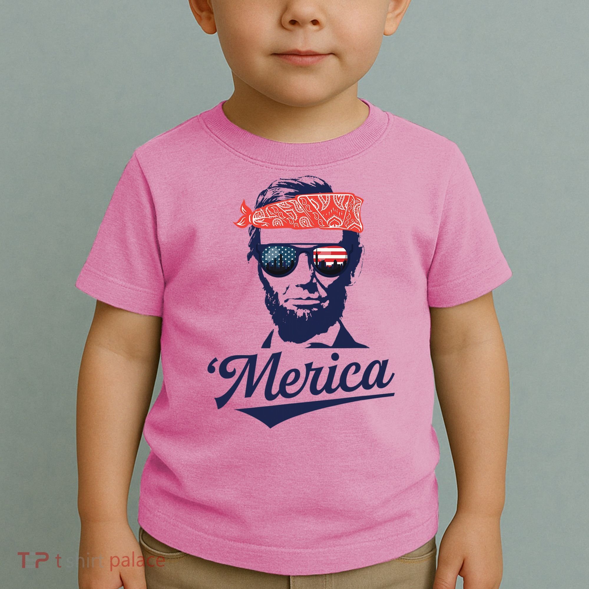 Abraham Lincoln Sunglasses Bandana Merica Toddler T-Shirt