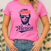 Abraham Lincoln Sunglasses Bandana Merica Women's T-Shirt thumb 2