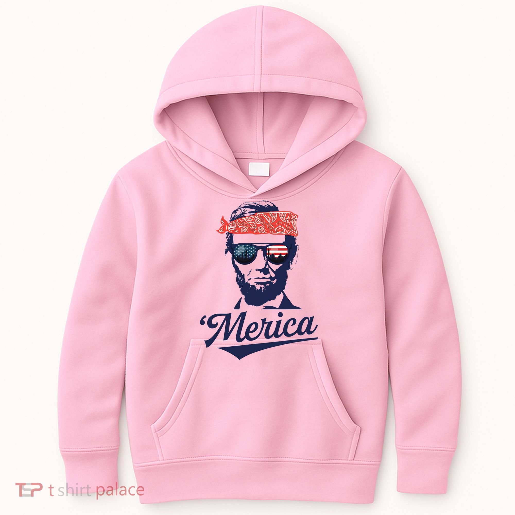 Abraham Lincoln Sunglasses Bandana Merica Kids Hoodie