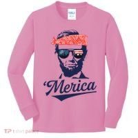 Abraham Lincoln Sunglasses Bandana Merica Kids Long Sleeve Shirt thumb 0